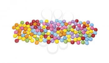 Multicolored sweets candy pattern isolated on white background