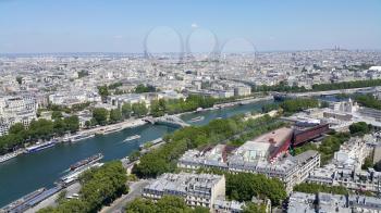 Aerial view from Eiffel Tower on Paris, France