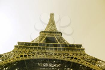 Bottom view on Eiffel Tower, Paris, France