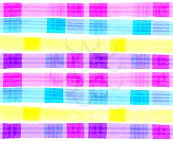 Colorful background with abstract bands and square pattern
