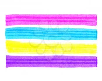 Set of bright colorful elements for design in the form of stripes on white background
