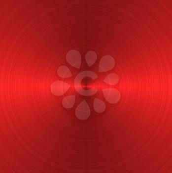 Bright red metal effect texture with concentric circular pattern