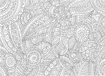 Black and white graphics with abstract hand-drawn outline pattern