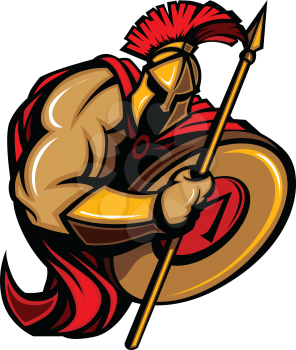 Royalty Free Clipart Image of a Spartan Warrior