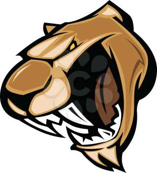 Royalty Free Clipart Image of a Cougar's Head