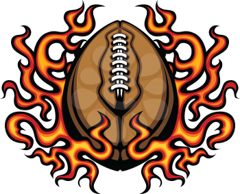 Royalty Free Clipart Image of a Blazing Football