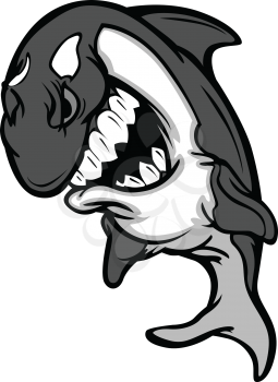 Royalty Free Clipart Image of a Shark Mascot