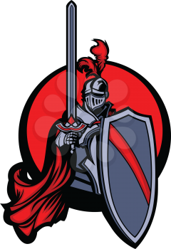 Royalty Free Clipart Image of a Warrior Mascot