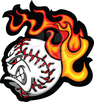 Royalty Free Clipart Image of a Flaming Baseball