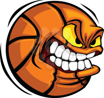Royalty Free Clipart Image of an Angry Basketball