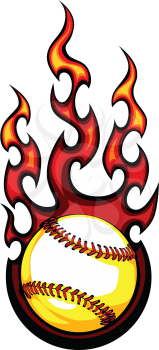 Royalty Free Clipart Image of a Flaming Baseball