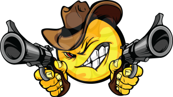 Royalty Free Clipart Image of a Smiling Face Cowboy
