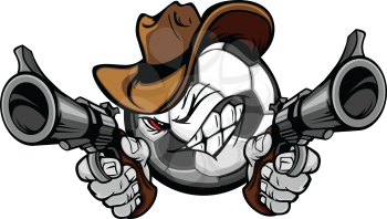 Royalty Free Clipart Image of a Soccer Cowboy