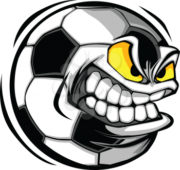 Royalty Free Clipart Image of a Soccer Ball With a Face