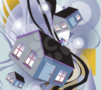 Royalty Free Clipart Image of an Abstract House Background