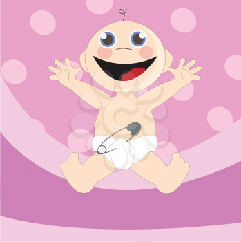 Royalty Free Clipart Image of a Smiling Baby