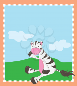 Royalty Free Clipart Image of a Cute Zebra Background