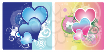 Royalty Free Clipart Image of Heart Backgrounds
