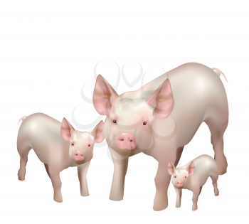 Royalty Free Clipart Image of Three Little Pigs