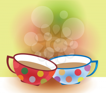 Royalty Free Clipart Image of Two Coffee Cups 