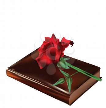 Royalty Free Clipart Image of a Book and Rose
