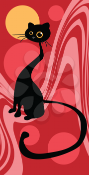 Royalty Free Clipart Image of an Abstract Cat Background