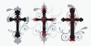 Royalty Free Clipart Image of Ornate Crosses 