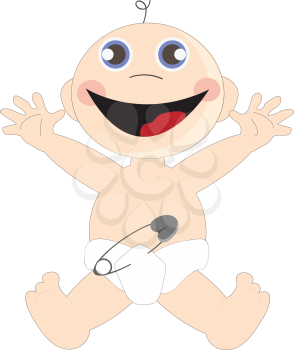 Royalty Free Clipart Image of a Smiling Baby