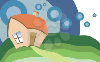 Royalty Free Clipart Image of an Abstract House