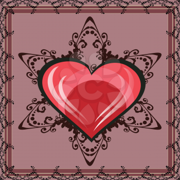 Royalty Free Clipart Image of an Elegant Heart Background