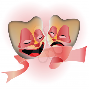 Royalty Free Clipart Image of  Theatre Masks 