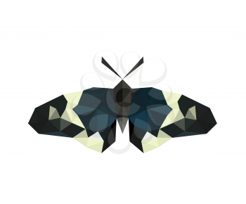Illustration of origami butterfly isolated on white background