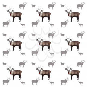 Illustration of seamless origami reindeer pattern