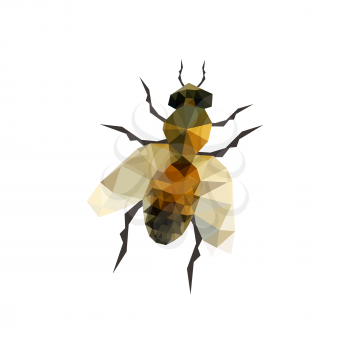 Illustration origami bee isolated on white background