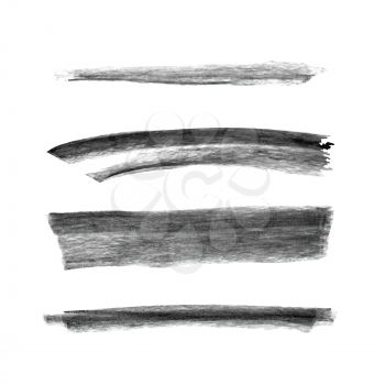 Set of hand drawn chalk marks texture isoalted on white background