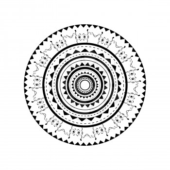 Illustration of polynesian tattoo design isolated on white background