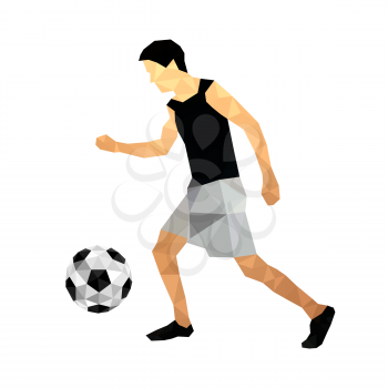 Illustration of origami football /soccer player isolated on white background
