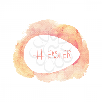Watercolor design with hashtag easter isolated on white background