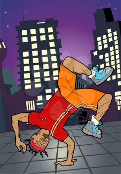 Royalty Free Clipart Image of a Break-dancer 