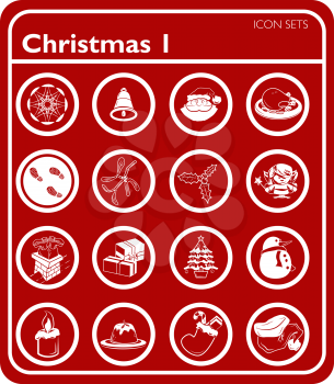Royalty Free Clipart Image of a Set of Christmas Icons