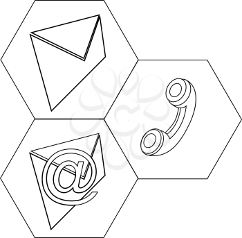 Royalty Free Clipart Image of a Group of Contact Icons