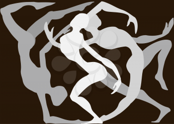 Royalty Free Clipart Image of Dancers