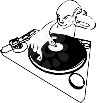 Royalty Free Clipart Image of a DJ 
