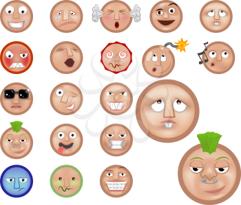 Royalty Free Clipart Image of a Set of Emoticons
