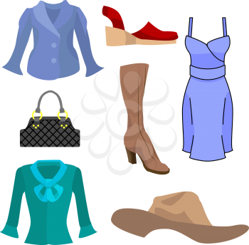 Royalty Free Clipart Image of Fashions Items