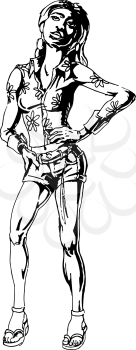 Royalty Free Clipart Image of a Funky Woman