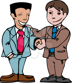 Royalty Free Clipart Image of Businessmen Shaking Hands