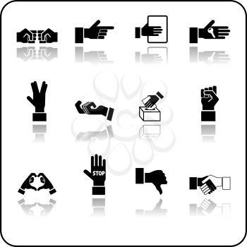 Royalty Free Clipart Image of Hand Icons