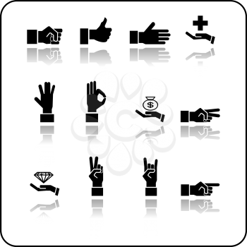 Royalty Free Clipart Image of a Hand Icon Set