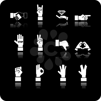 Royalty Free Clipart Image of Various Hand Icons